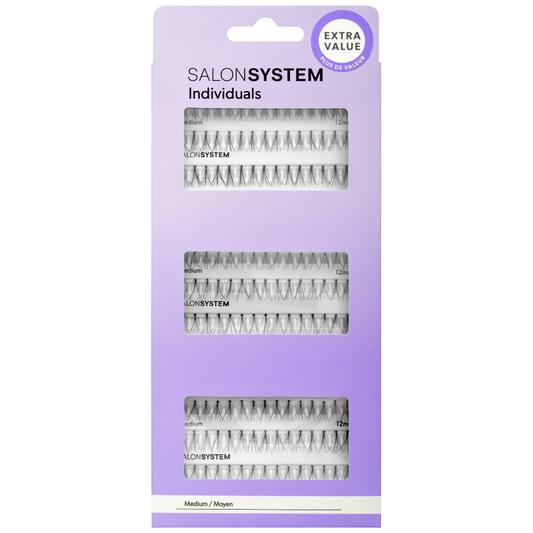Salon System Naturalash Individual Lashes Black Medium 6 Pack