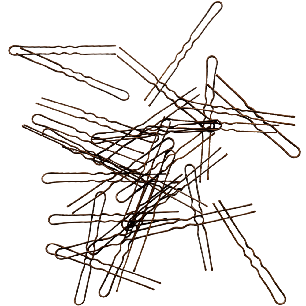 Hair Tools Waved Pins Brown 2 Inch 1000 Pack