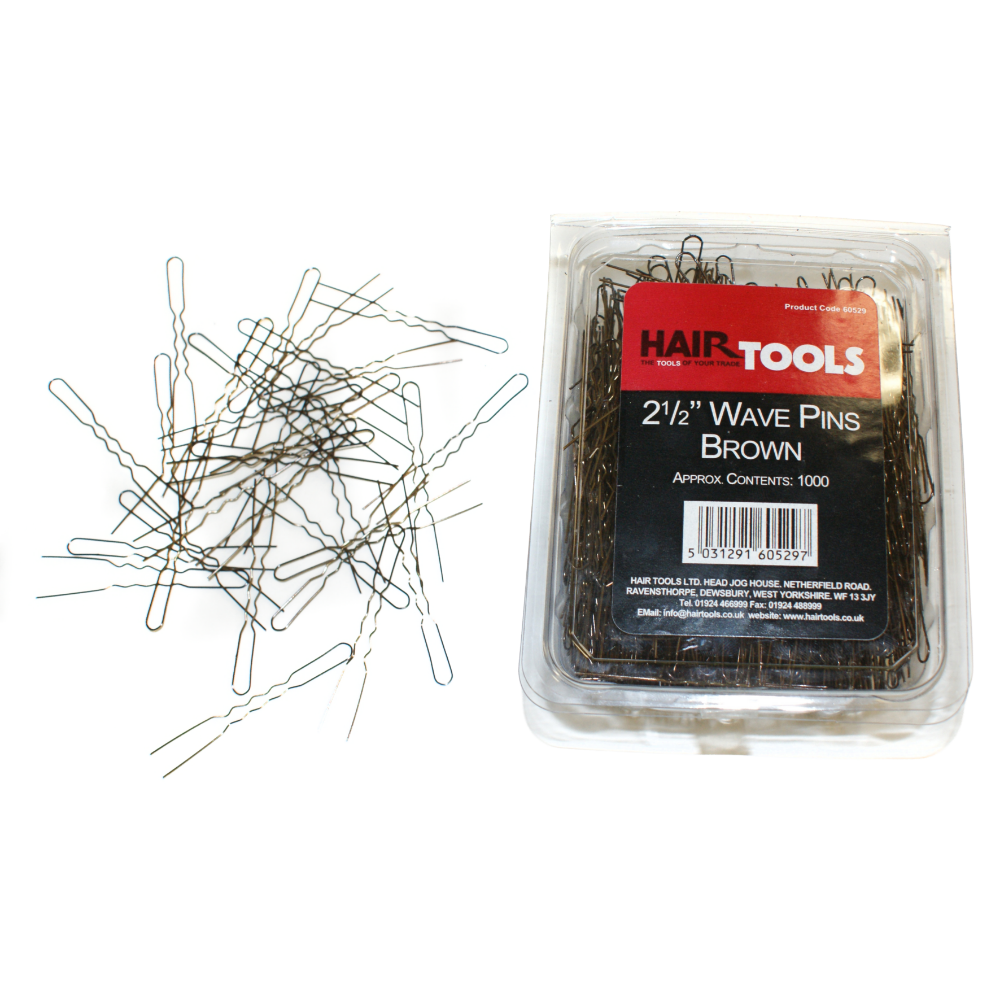 Hair Tools Waved Pins Brown 2.5 Inch 1000 Pack