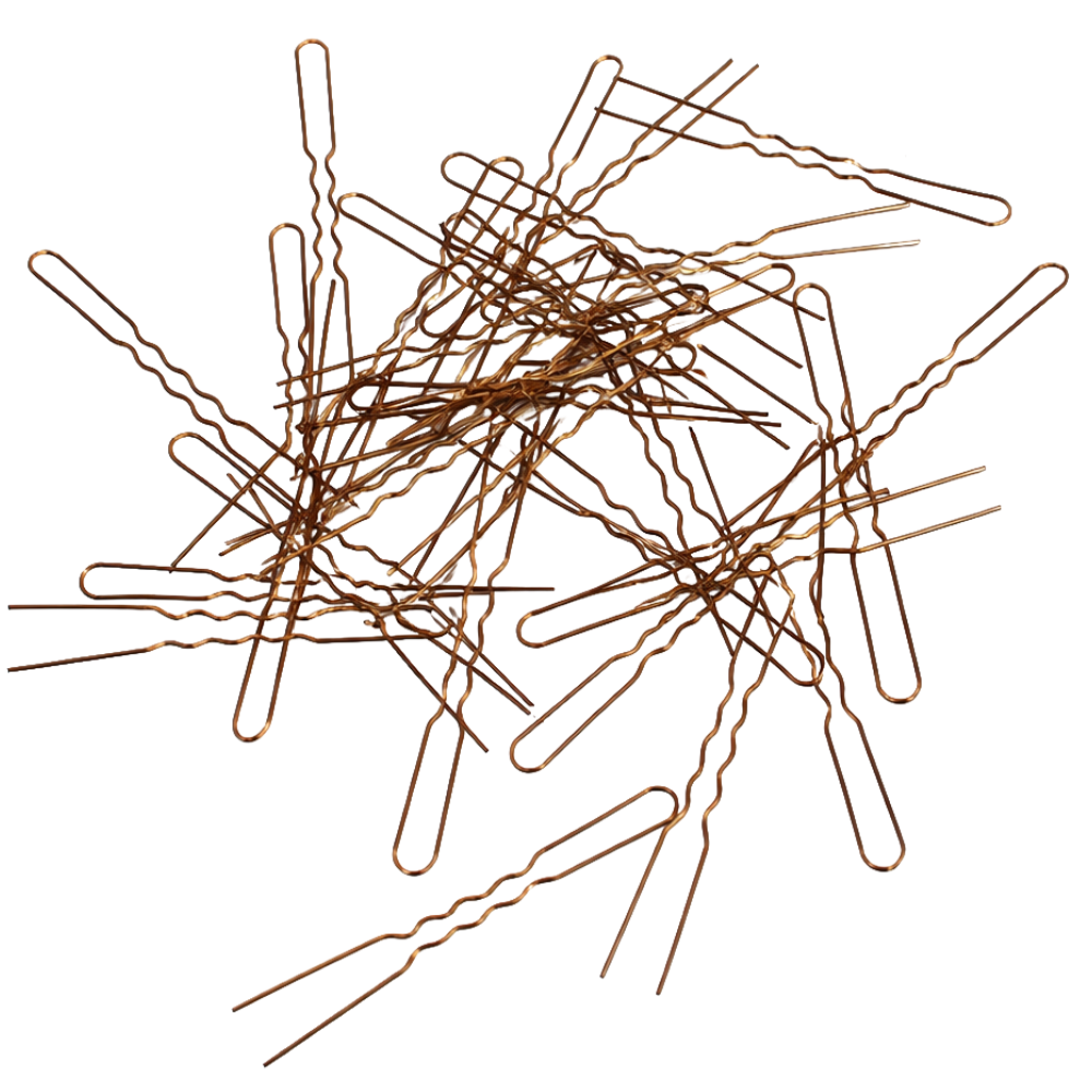 Hair Tools Waved Pins Brown 2.5 Inch 1000 Pack