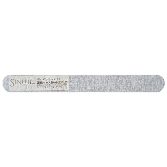 Sinful Nails Zebra Nail File Straight 180/180 5 Pack