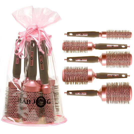 Head Jog Oval Hair Brush Set Pink