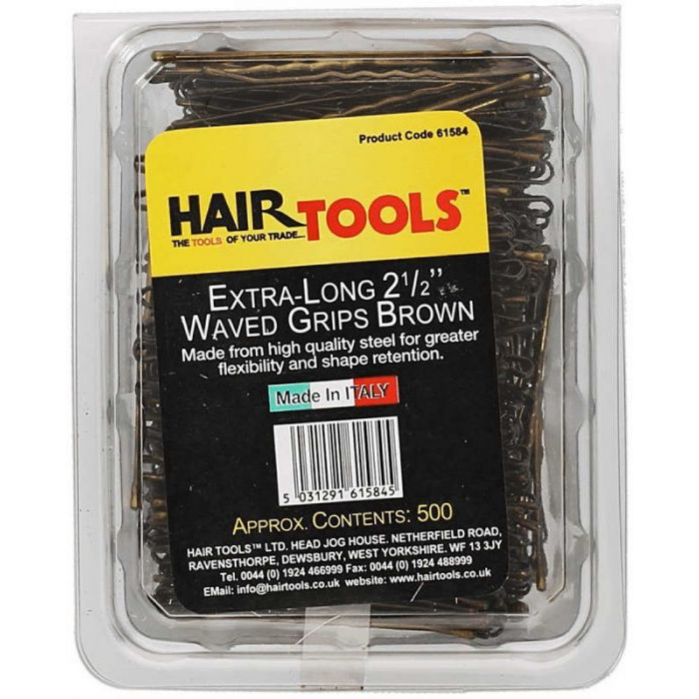 Hair Tools Waved Grips Brown 2.5 Inch 500 Pack