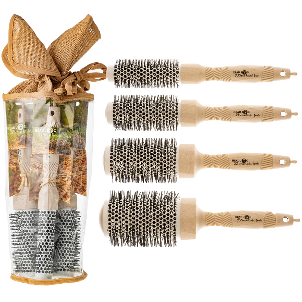 Head Jog Straw Radial Brush Set