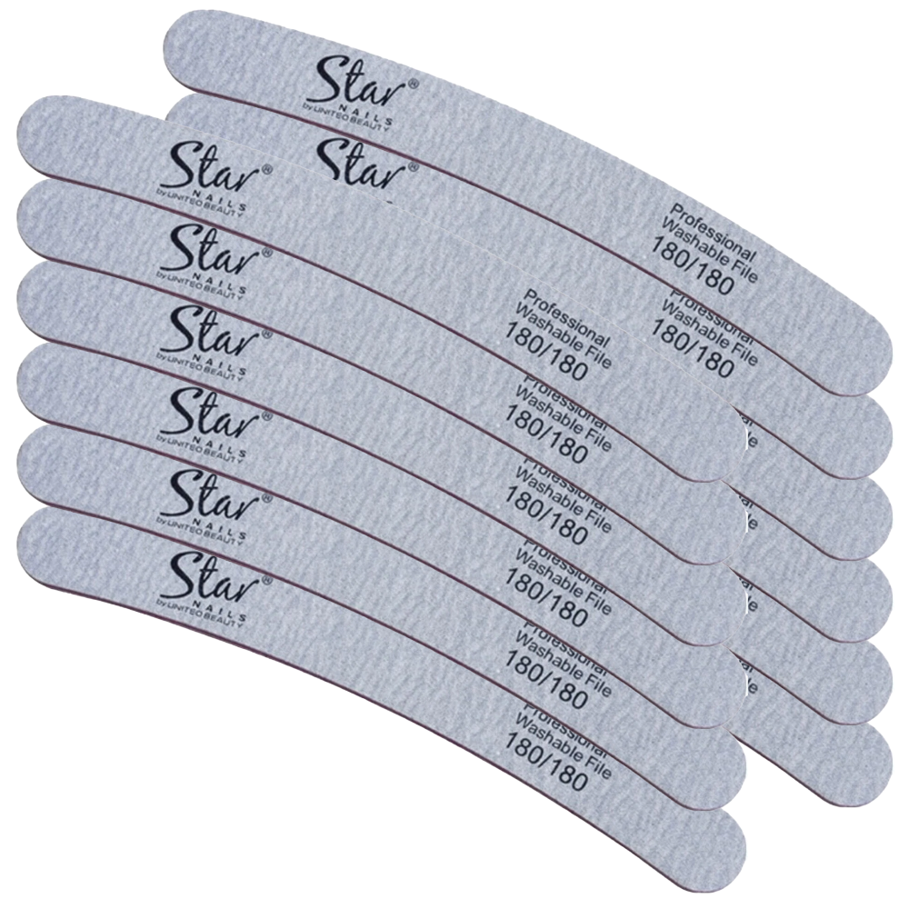 Star Nails Boomerang Nail Files Zebra 180/180 12 Pack