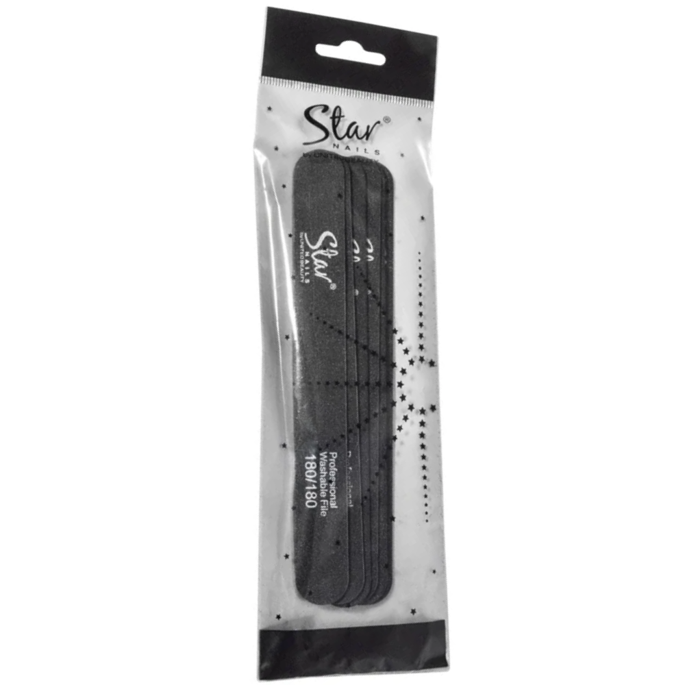 Star Nails Narrow Wood Nail Files Black 12 Pack