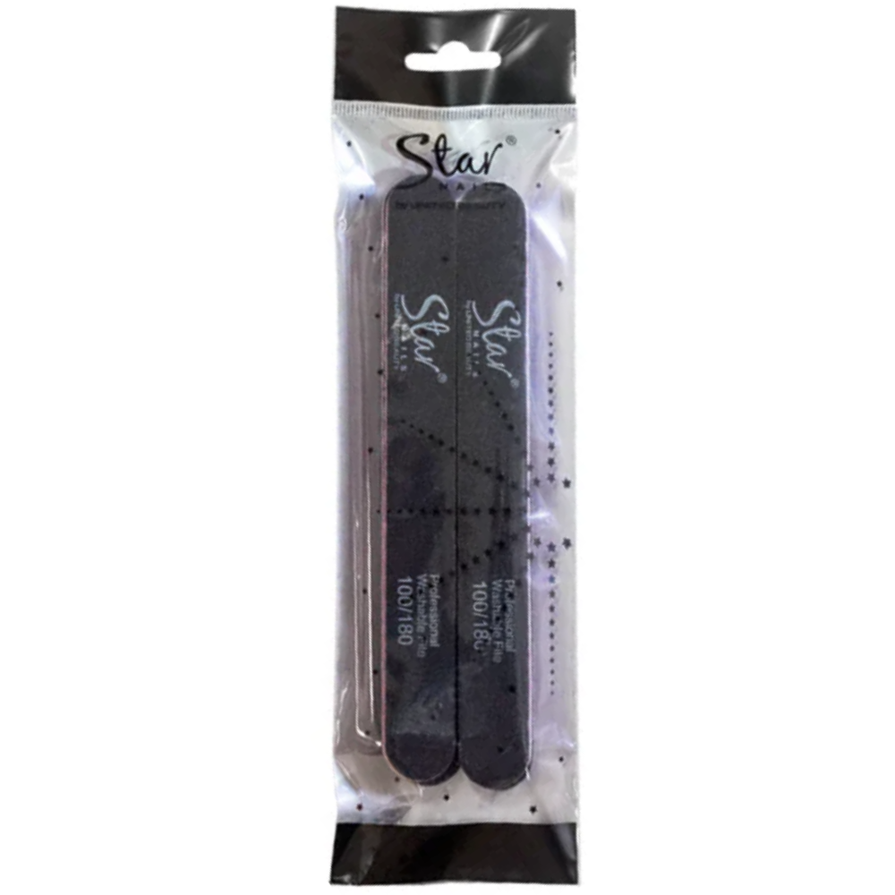 Star Nails Foam Nail Files Black 100/180 12 Pack