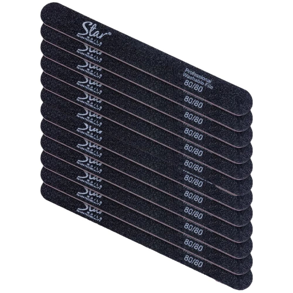 Star Nails Foam Nail Files Black 80/80 12 Pack