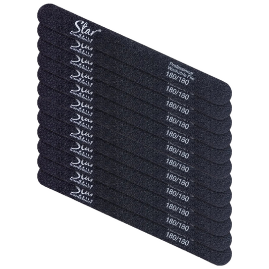 Star Nails Foam Nail Files Black 180/180 12 Pack