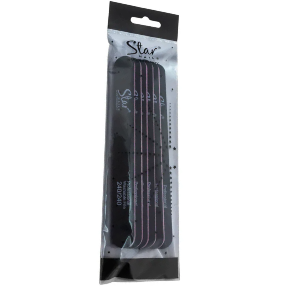 Star Nails Foam Nail Files Black 240/240 12 Pack