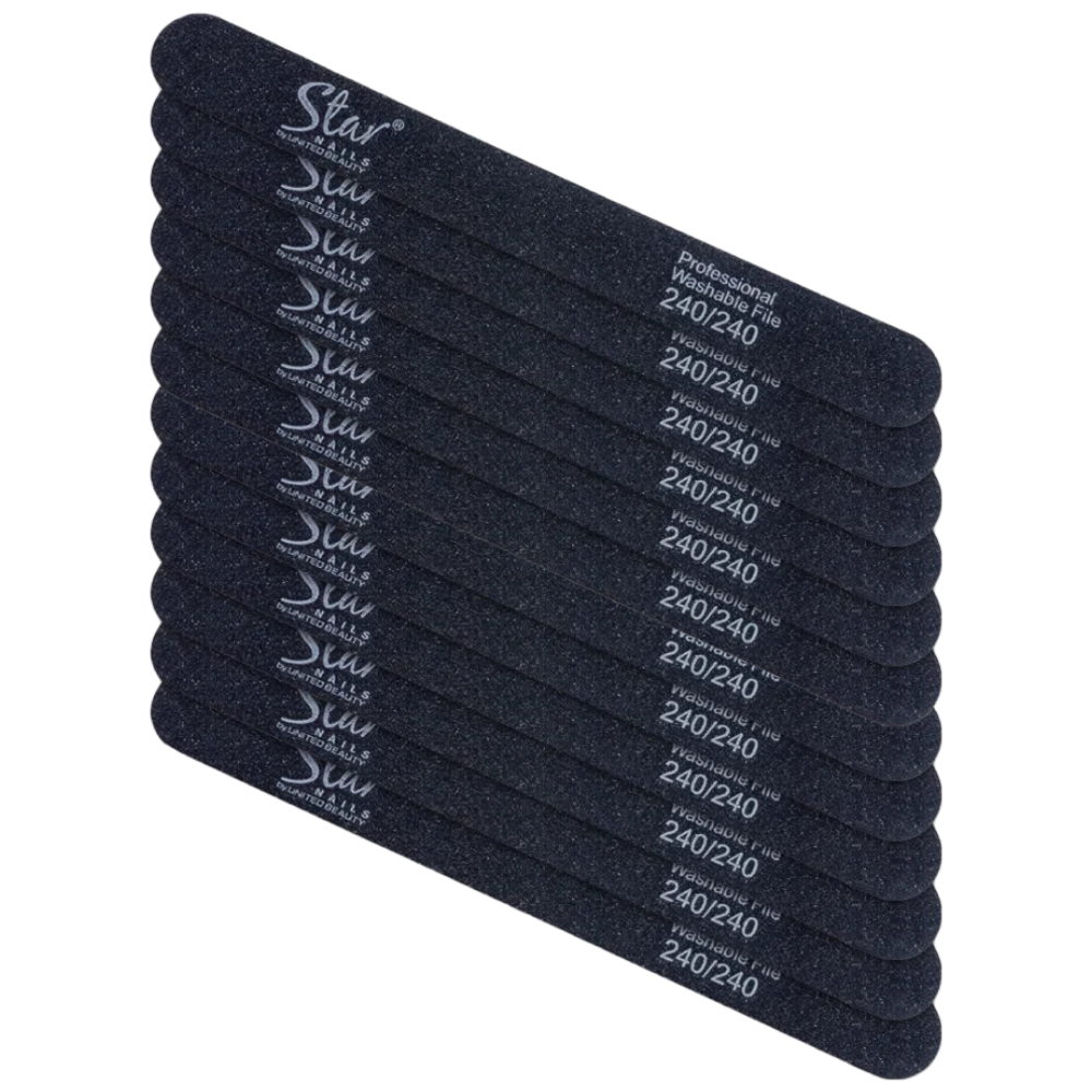 Star Nails Foam Nail Files Black 240/240 12 Pack
