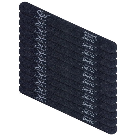 Star Nails Foam Nail Files Black 240/240 12 Pack