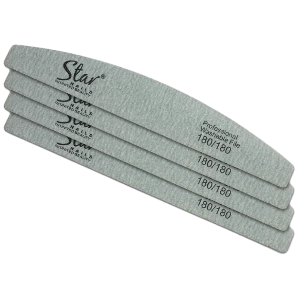 Star Nails Half Moon Nail Files Zebra 180/180 4 Pack