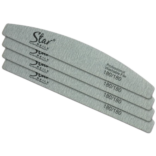 Star Nails Half Moon Nail Files Zebra 180/180 4 Pack