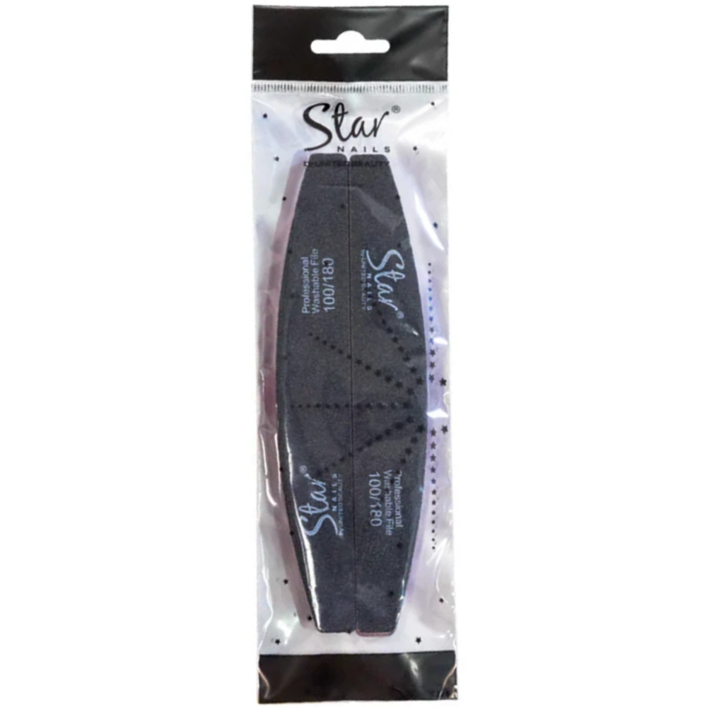 Star Nails Half Moon Foam Nail Files Black 100/180 12 Pack