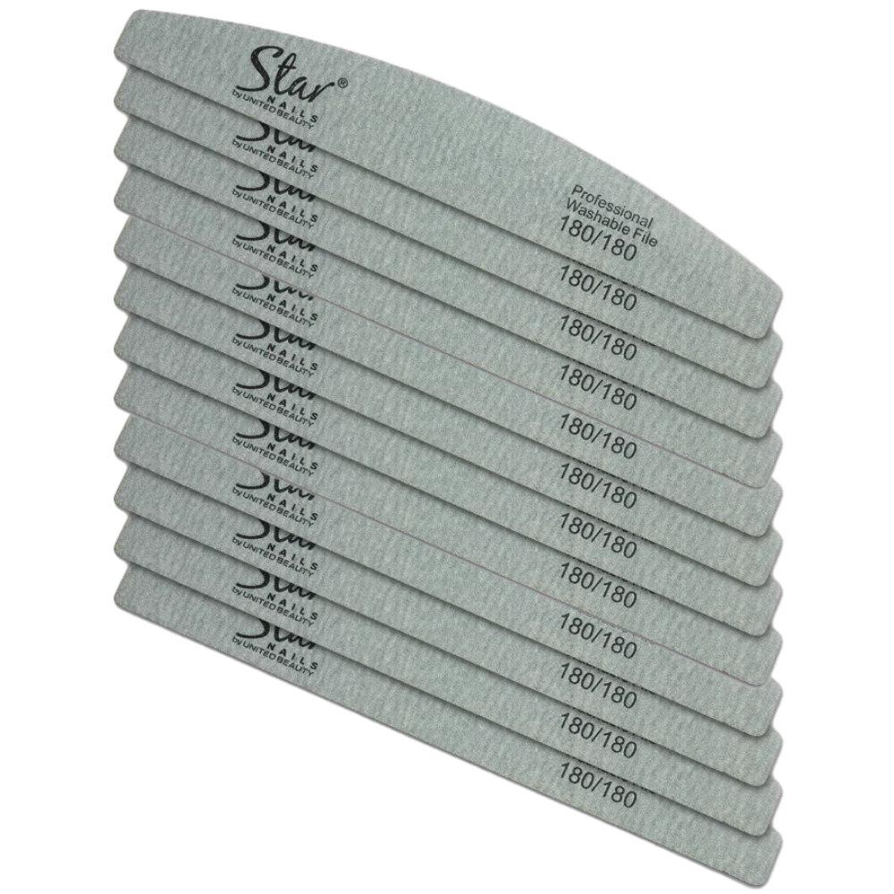 Star Nails Half Moon Nail Files Zebra 180/180 12 Pack