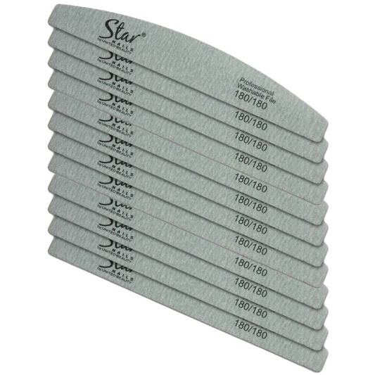Star Nails Half Moon Nail Files Zebra 180/180 12 Pack