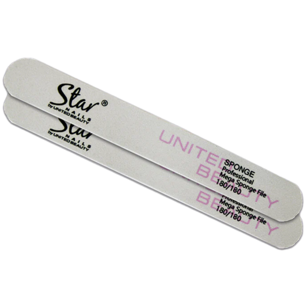 Star Nails Mega Jumbo Sponge File 180/180 Grit 2 Pack