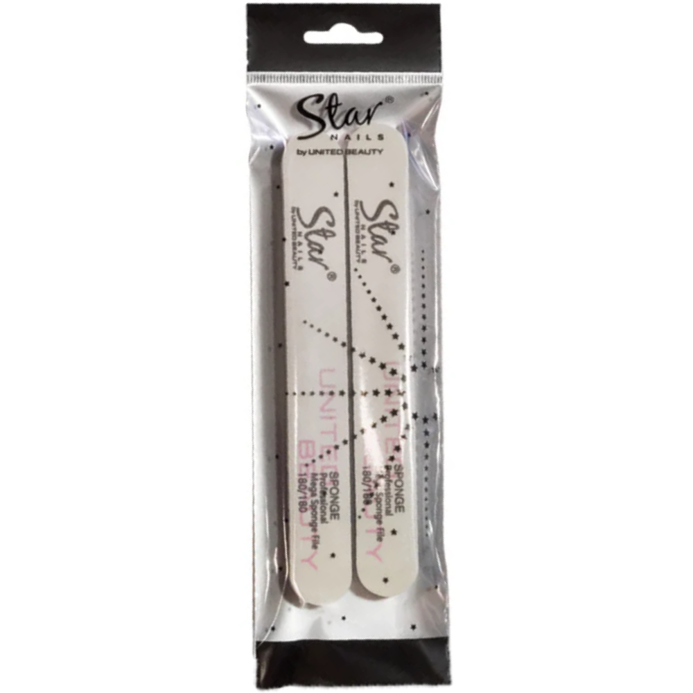 Star Nails Mega Jumbo Sponge File 180/180 Grit 2 Pack
