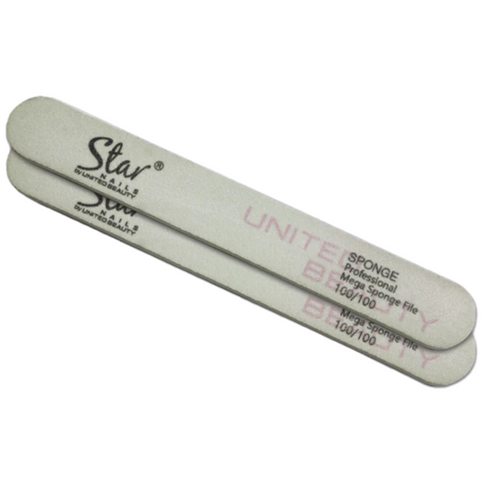 Star Nails Mega Jumbo Sponge File 100/100 Grit 2 Pack