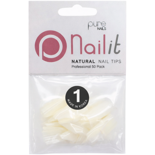 Halo Nailit Natural Nail Tips Size 1 50 Pack