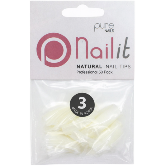 Halo Nailit Natural Nail Tips Size 3 50 Pack