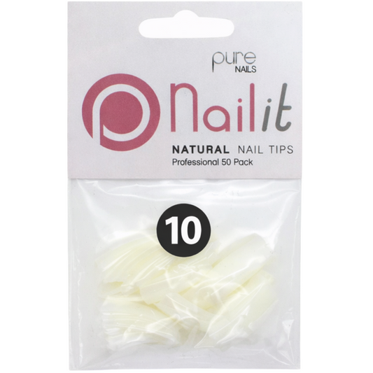 Halo Nailit Natural Nail Tips Size 10 50 Pack