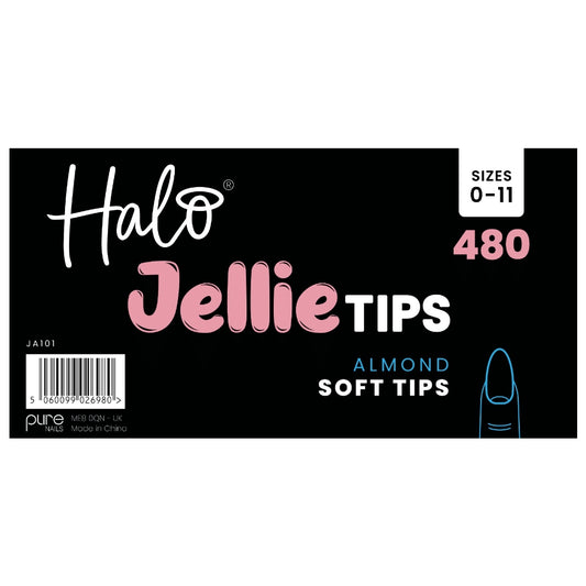 Halo Jellie Tip Almond Sizes 0-11 480 Pack