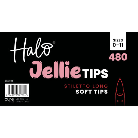 Halo Jellie Tip Stiletto Long Sizes 0-11 480 Pack