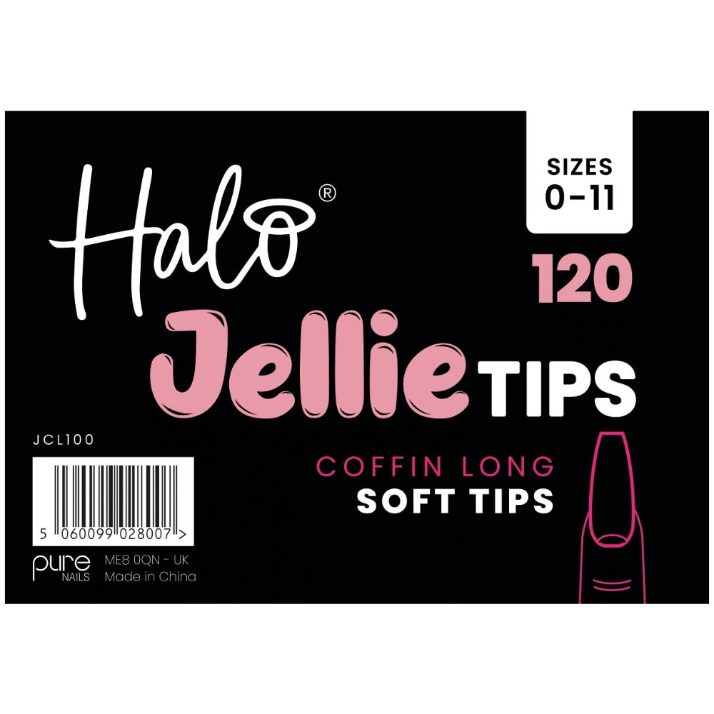 Halo Jellie Tip Coffin Long Sizes 0-11 120 Pack