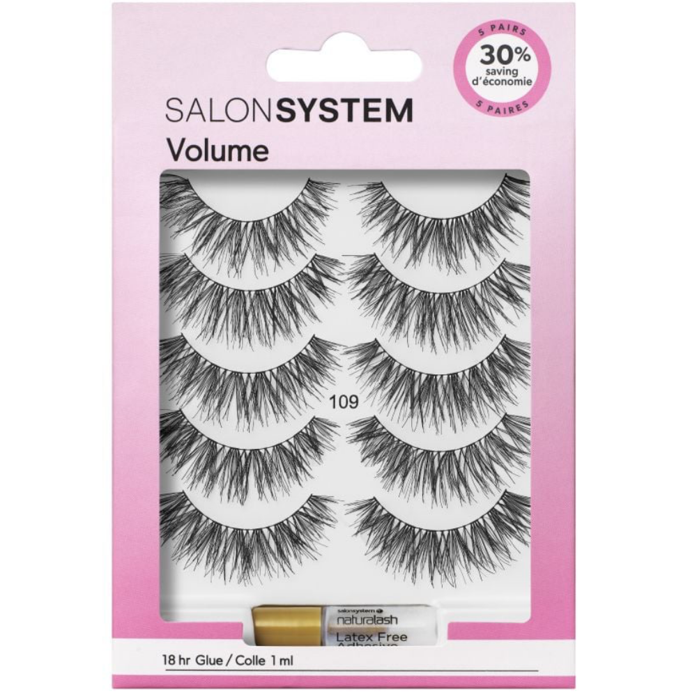 Salon System Naturalash Strip Lashes 109 Black 5 Pack