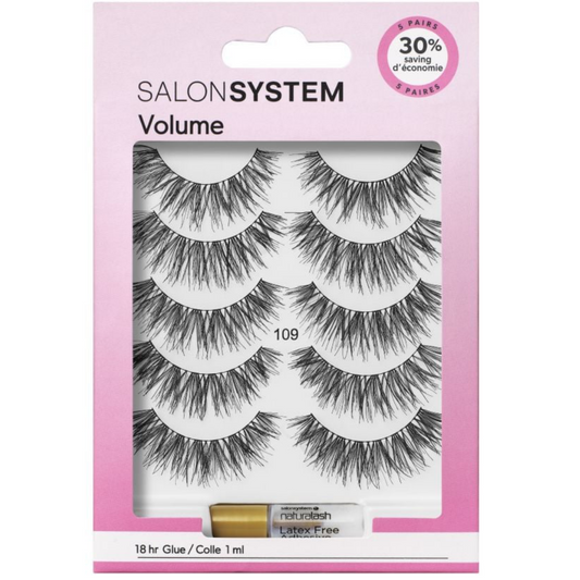 Salon System Naturalash Strip Lashes 109 Black 5 Pack