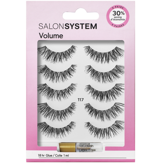 Salon System Naturalash Strip Lashes 117 Black 5 Pack