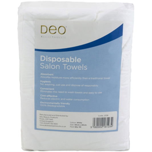 Deo Disposable Salon Towels White 50 Pack
