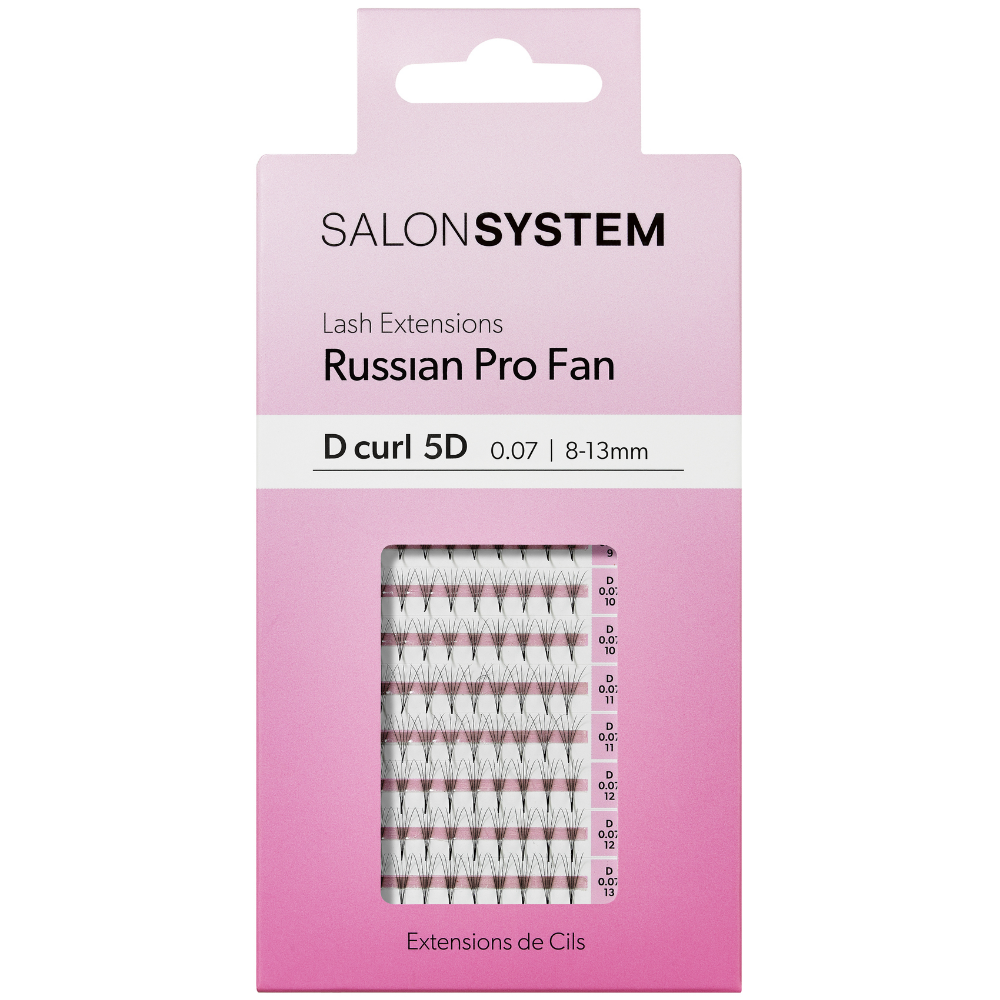 Salon System Pro Fan D-Curl 5D Lash Extensions Black 8-13mm