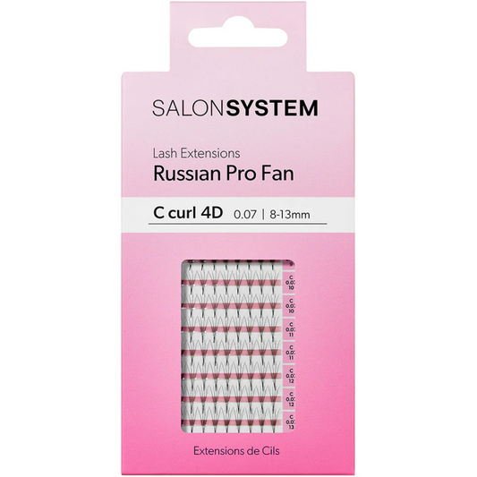 Salon System Pro Fan C-Curl 4D Lash Extensions Black 8-13mm