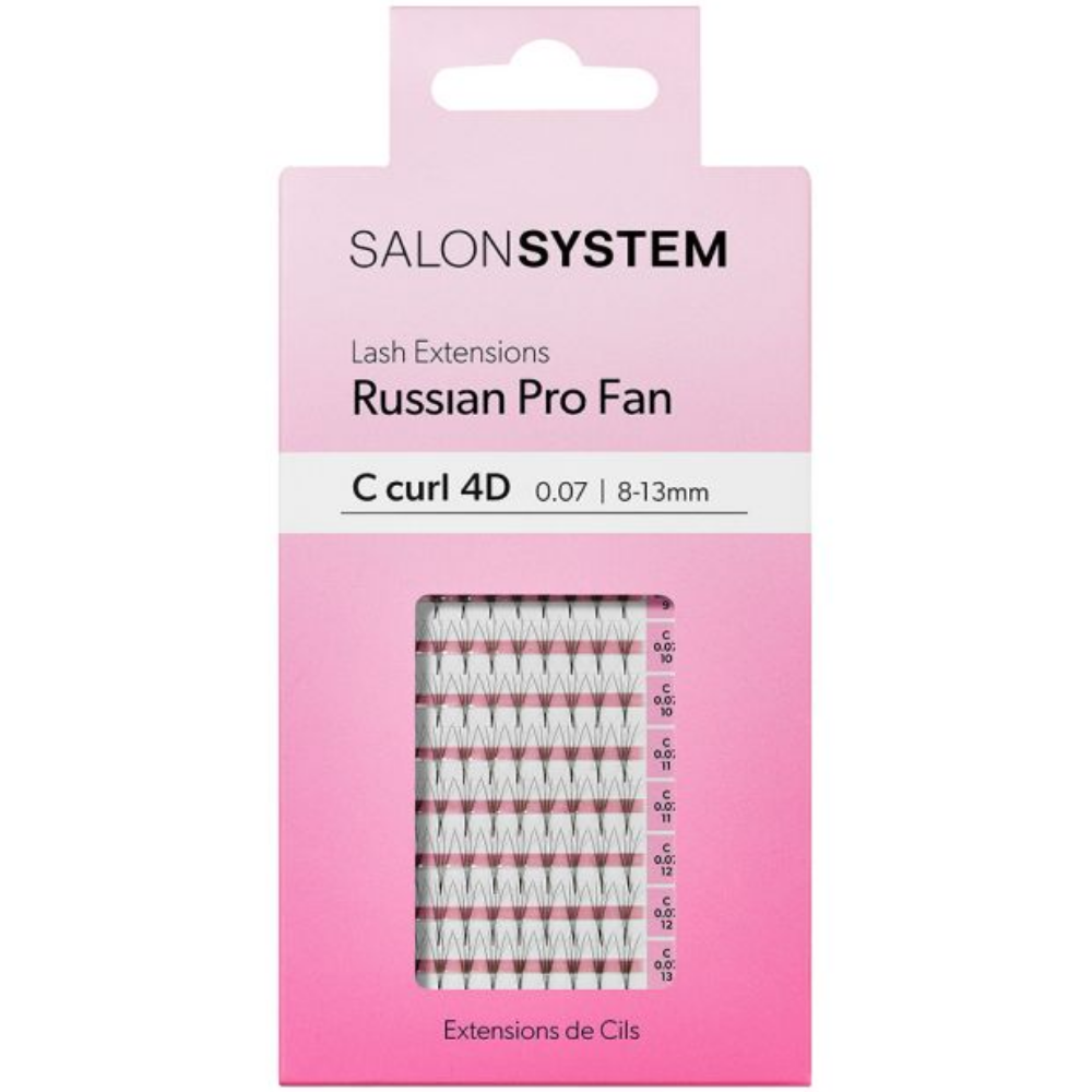 Salon System Pro Fan C-Curl 4D Lash Extensions Black 8-13mm