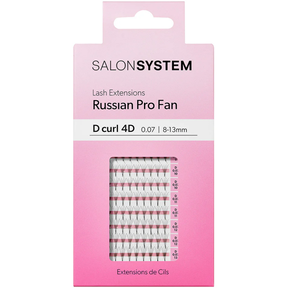 Salon System Pro Fan D-Curl 4D Lash Extensions Black 8-13mm