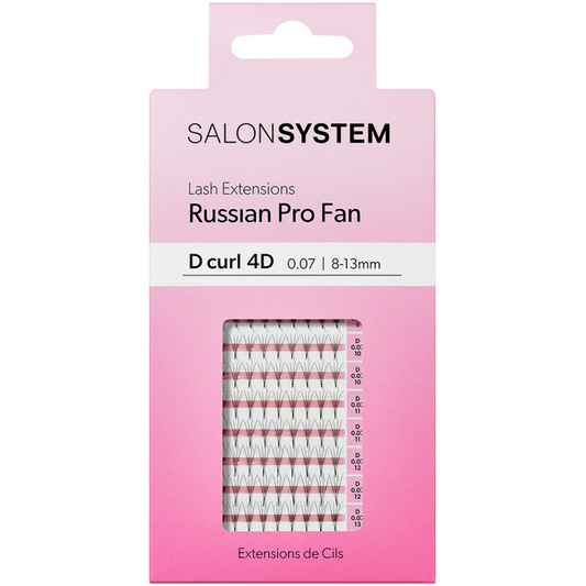Salon System Pro Fan D-Curl 4D Lash Extensions Black 8-13mm