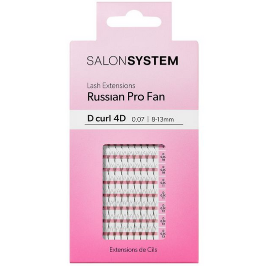 Salon System Pro Fan D-Curl 4D Lash Extensions Black 8-13mm
