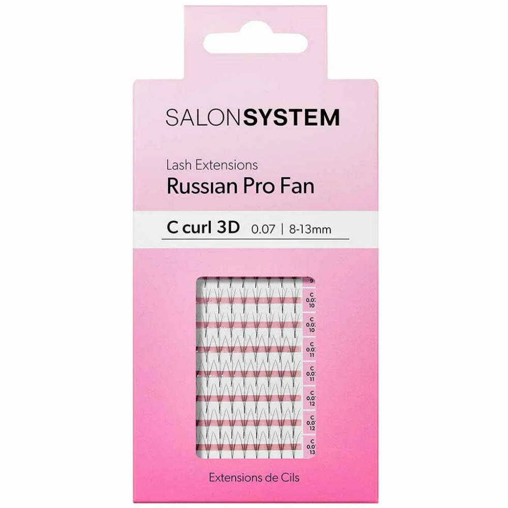 Salon System Pro Fan C-Curl 3D Lash Extensions Black 8-13mm