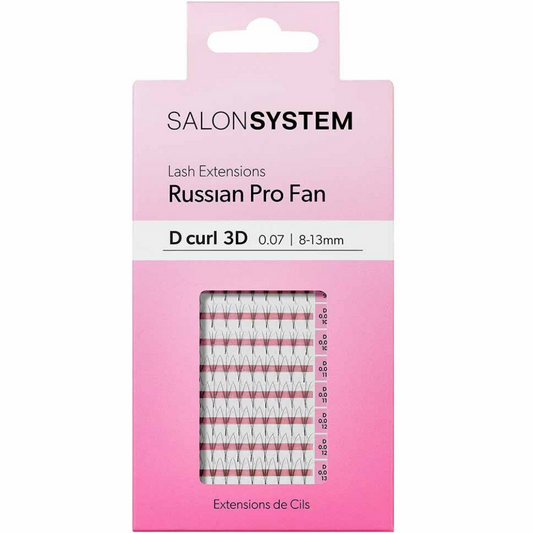 Salon System Pro Fan D-Curl 3D Lash Extensions Black 8-13mm