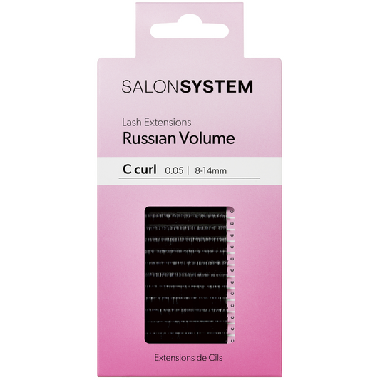 Salon System Russian Volume C-Curl 0.07 Lash Extensions Black 8-14mm