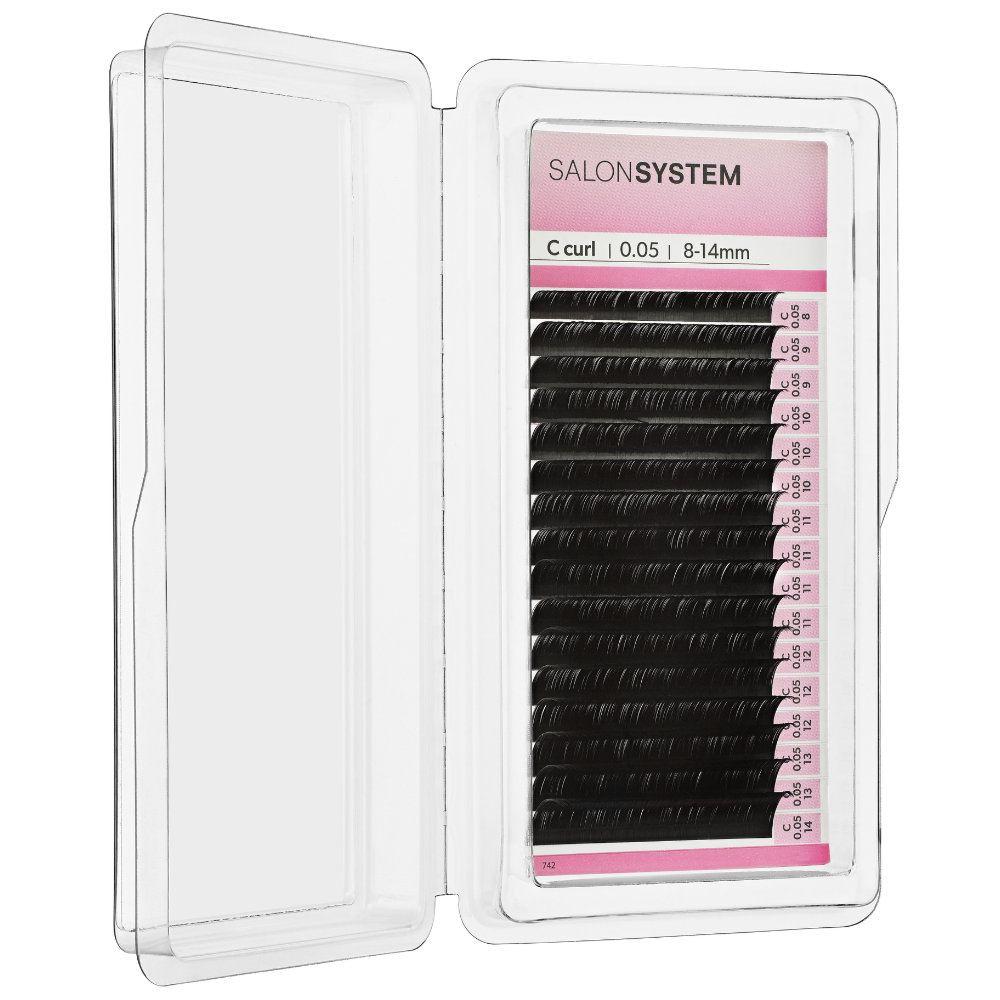 Salon System Russian Volume C-Curl 0.07 Lash Extensions Black 8-14mm