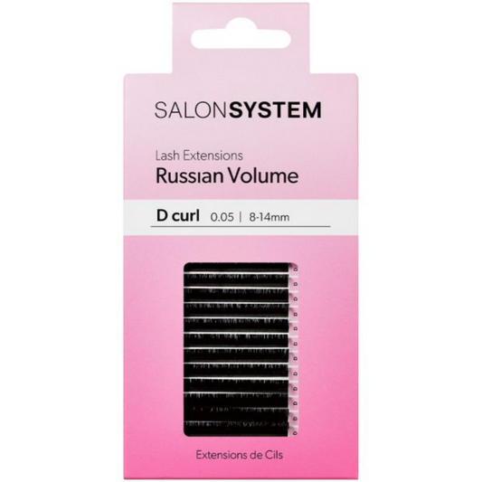 Salon System Russian Volume D-Curl 0.05 Lash Extensions Black 8-14mm