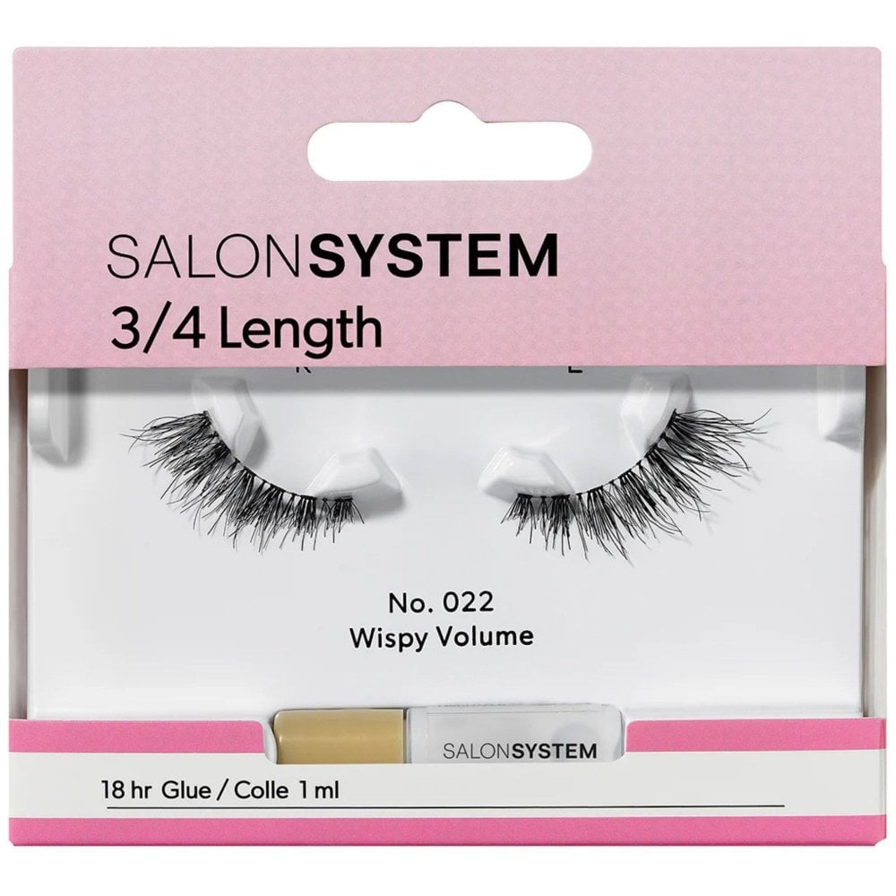 Salon System 3/4 Length Wispy Volume Strip Lashes 022 Black