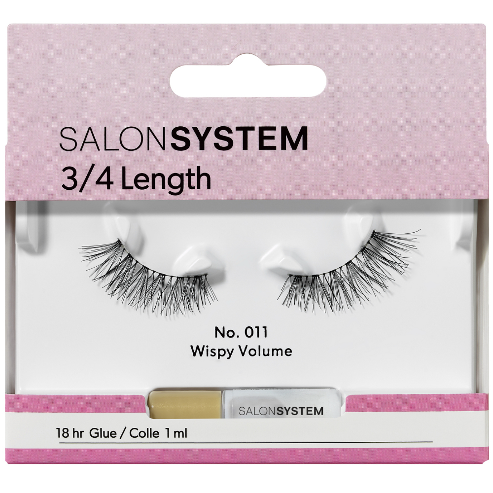 Salon System 3/4 Length Wispy Volume Strip Lashes 011 Black