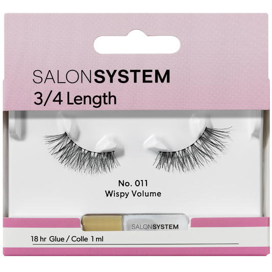 Salon System 3/4 Length Wispy Volume Strip Lashes 011 Black