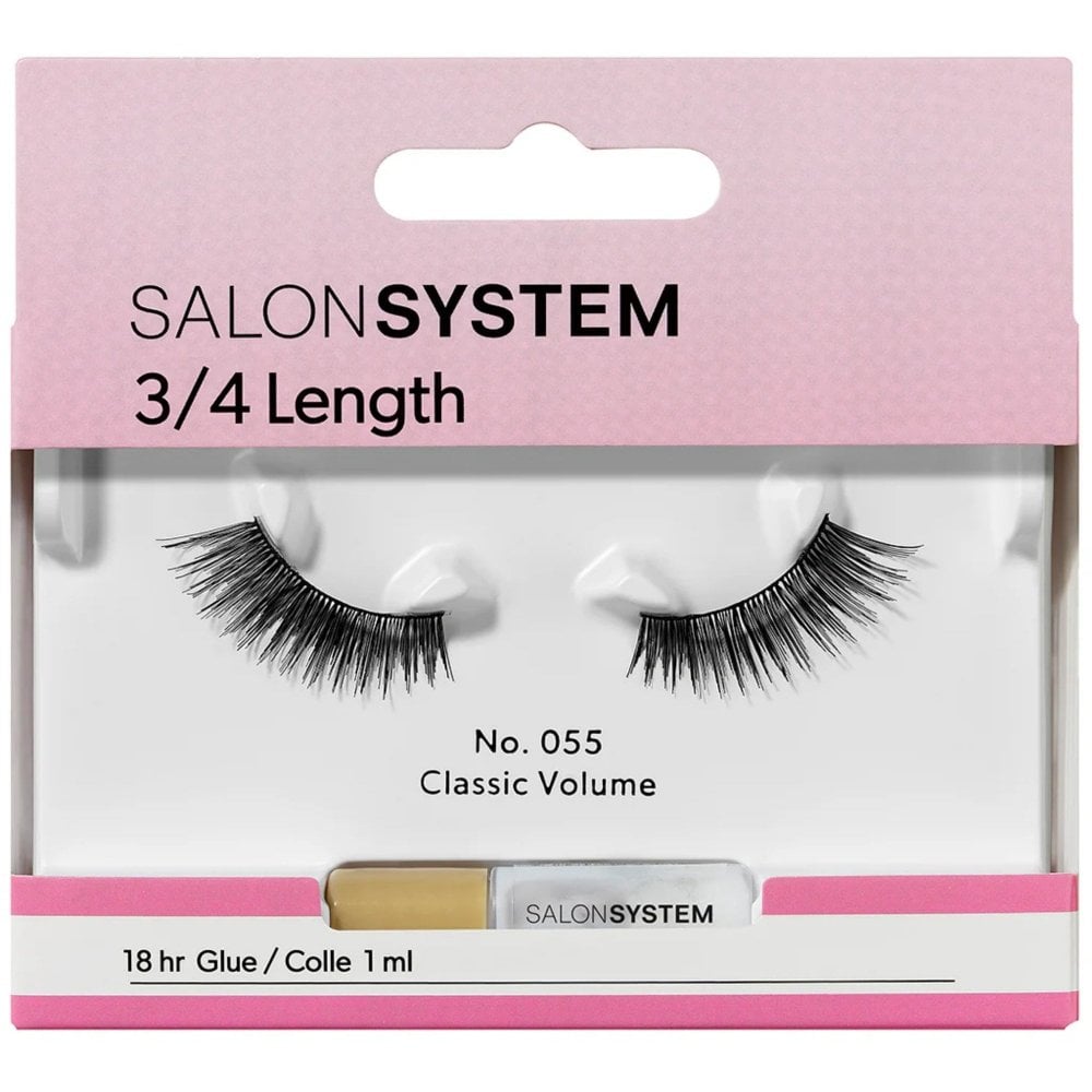 Salon System 3/4 Length Classic Volume Strip Lashes 055 Black