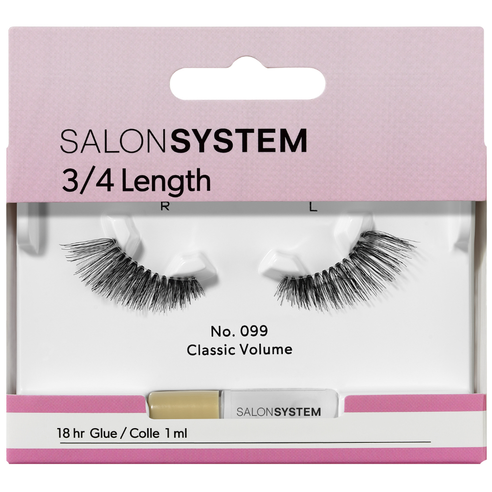 Salon System 3/4 Length Classic Volume Strip Lashes 099 Black